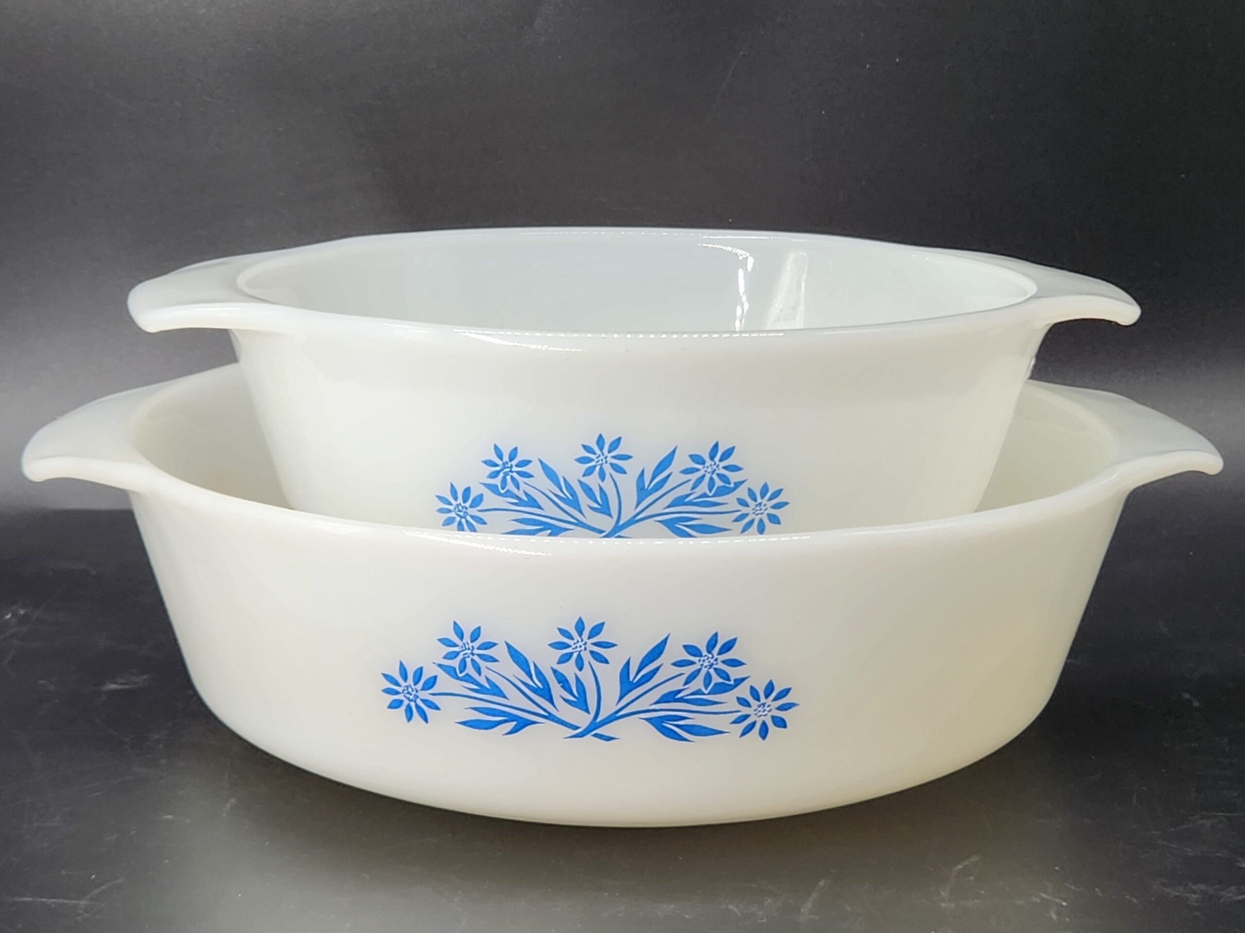 Anchor Hocking Fire King Blue Cornflower Casserole Dishes