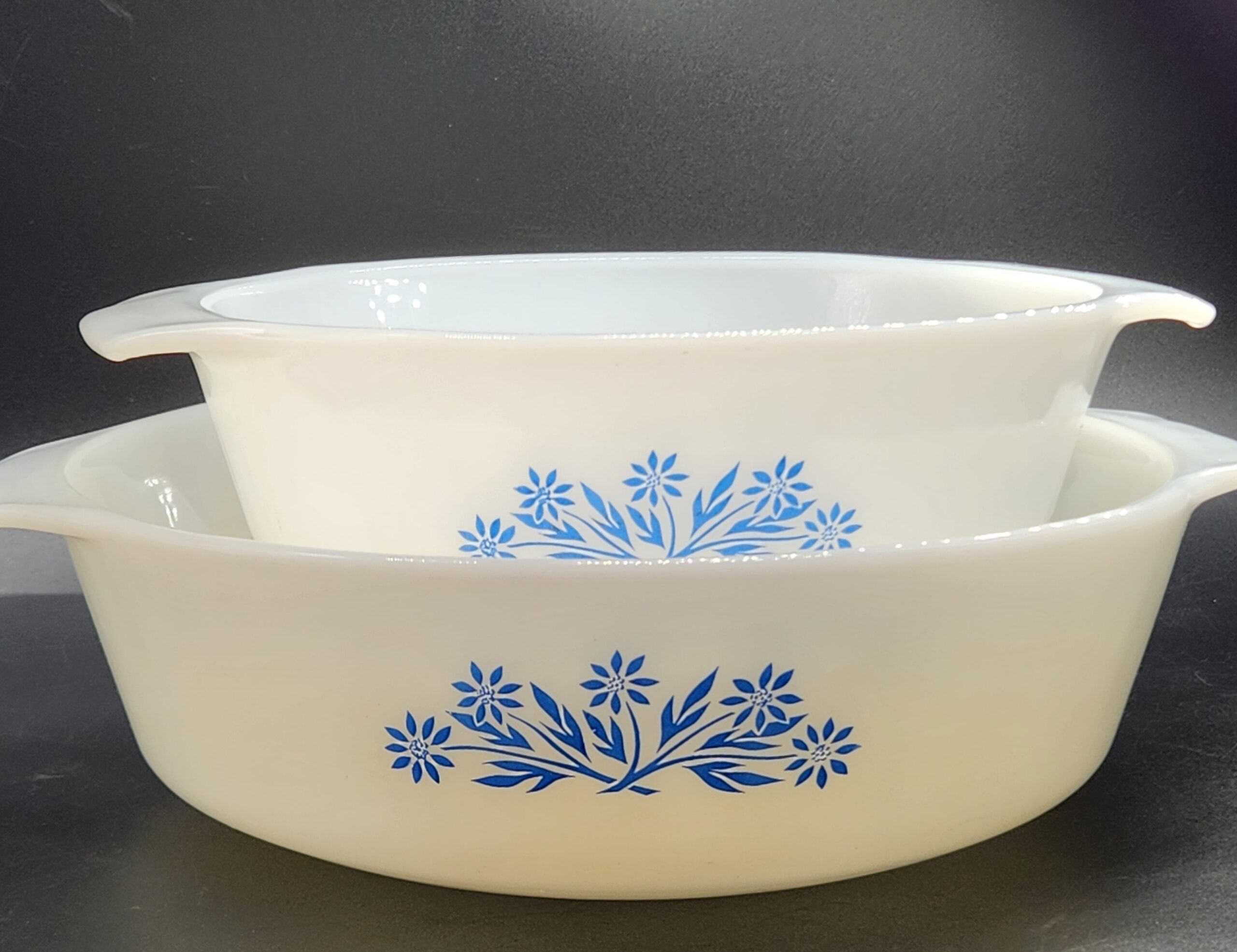 Anchor Hocking Fire King Blue Cornflower Casserole Dishes - Image 3