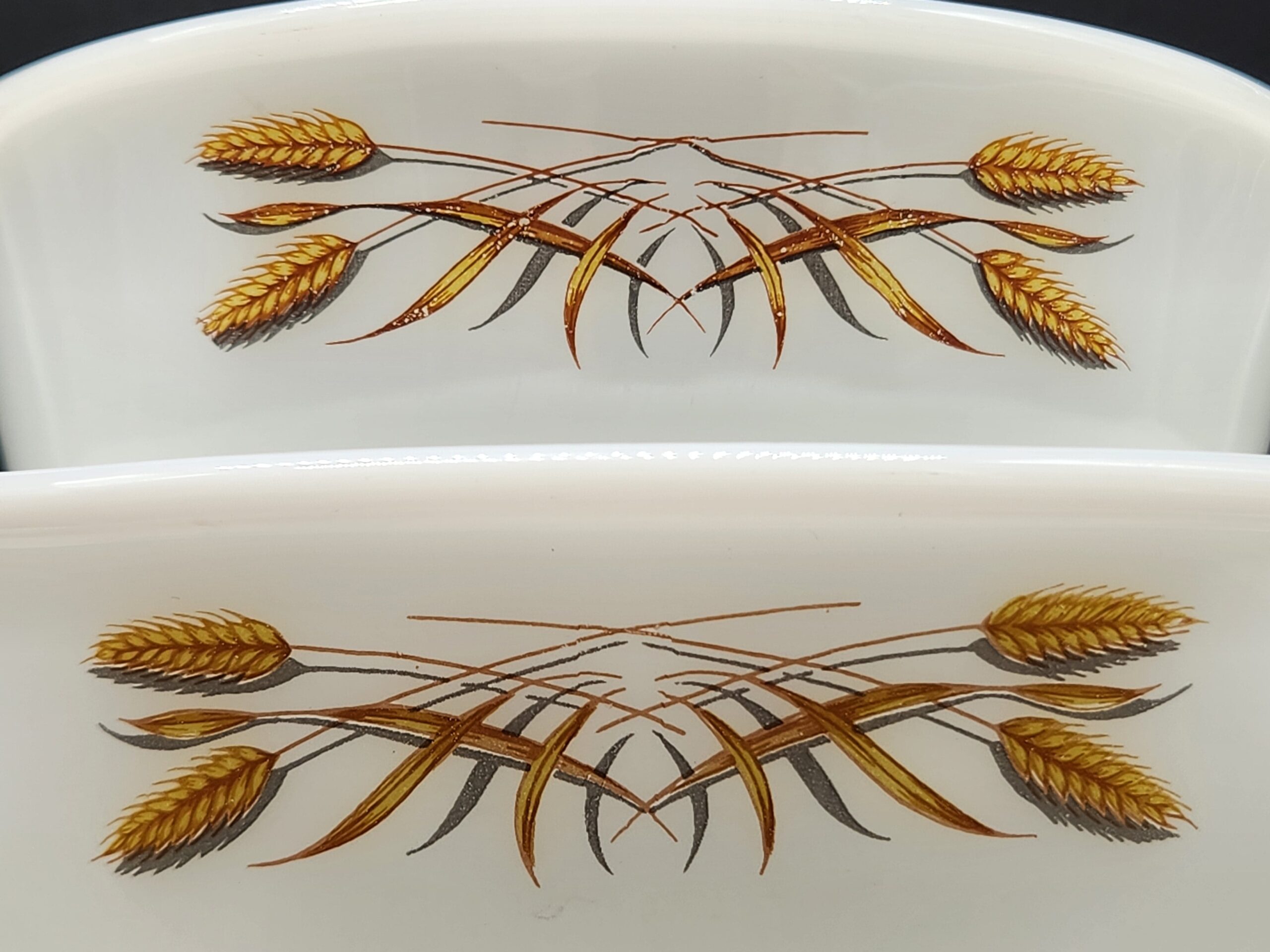 Vintage Anchor Hocking Fire King "Wheat" Pattern Casserole Dishes - Image 2