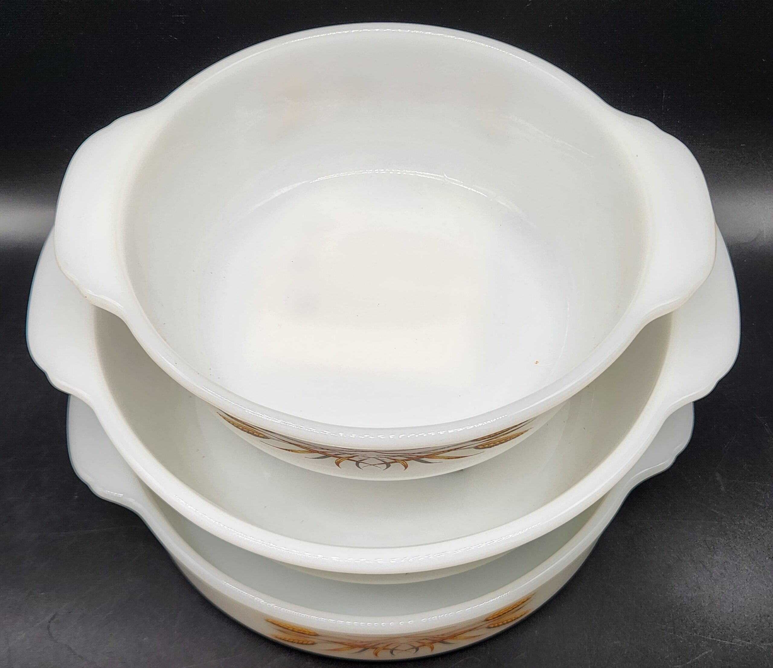 Vintage Anchor Hocking Fire King "Wheat" Pattern Casserole Dishes - Image 3