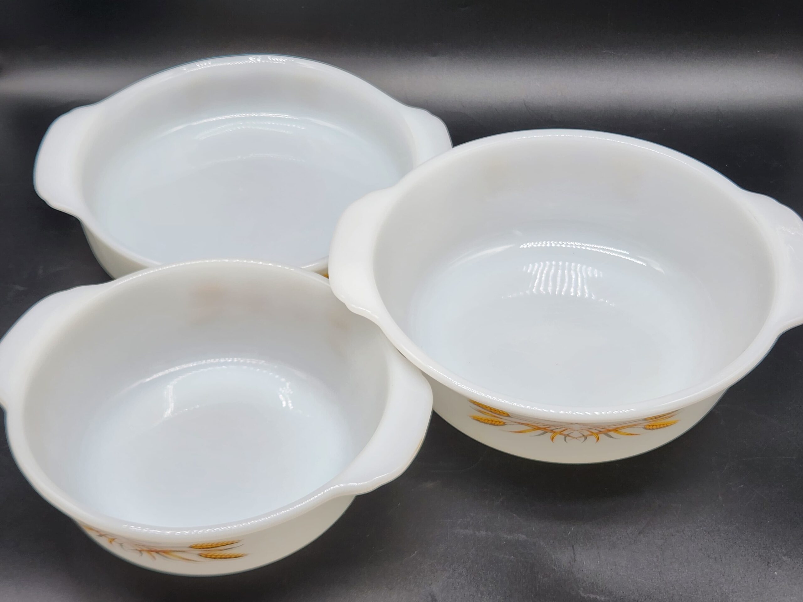 Vintage Anchor Hocking Fire King "Wheat" Pattern Casserole Dishes - Image 4