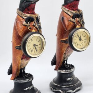 Mullanium Steampunk Hummingbird Figurines w/ Working Quartz Pocket Watch