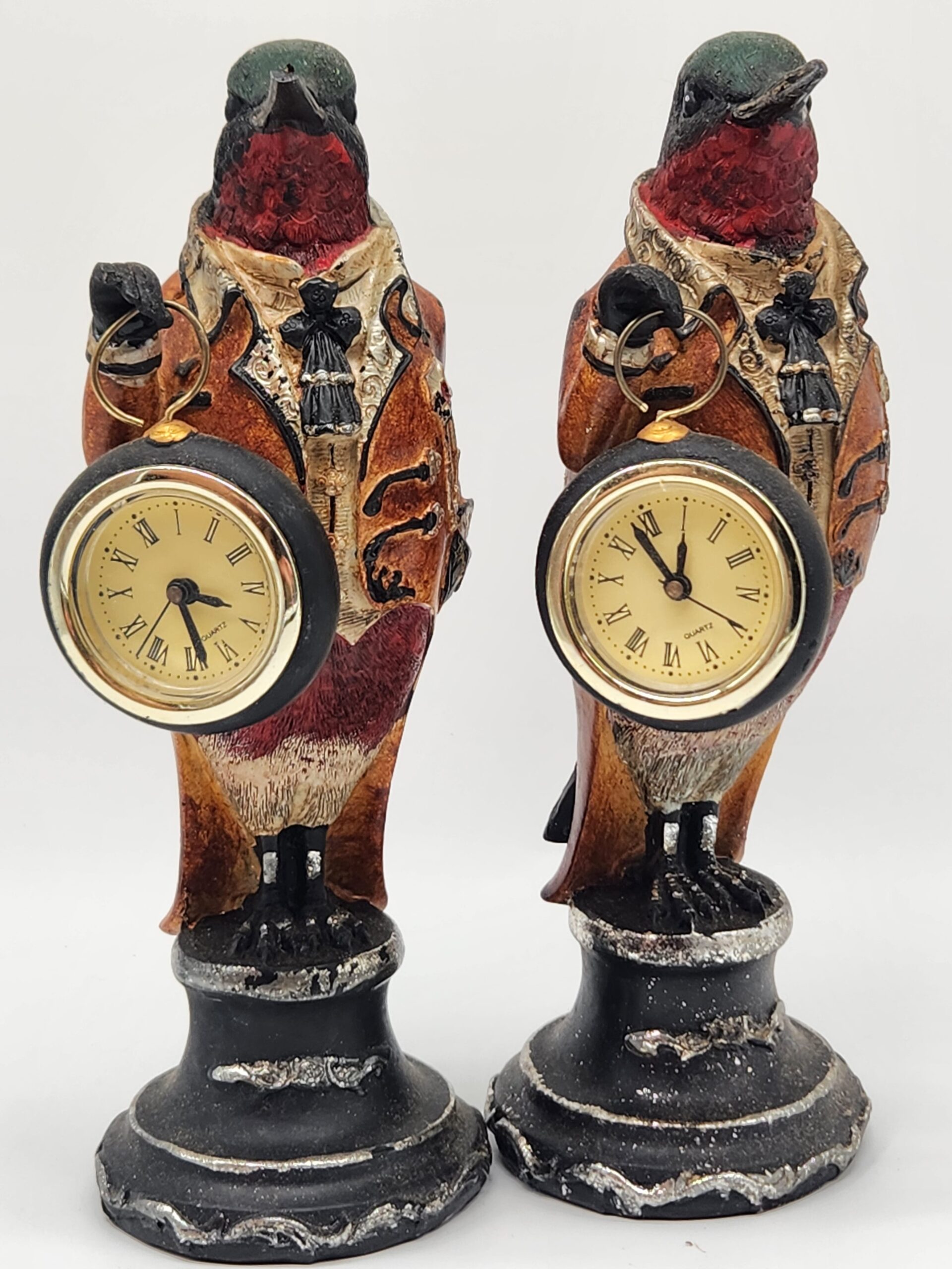 Mullanium Steampunk Hummingbird Figurines w/ Working Quartz Pocket Watch - Image 5