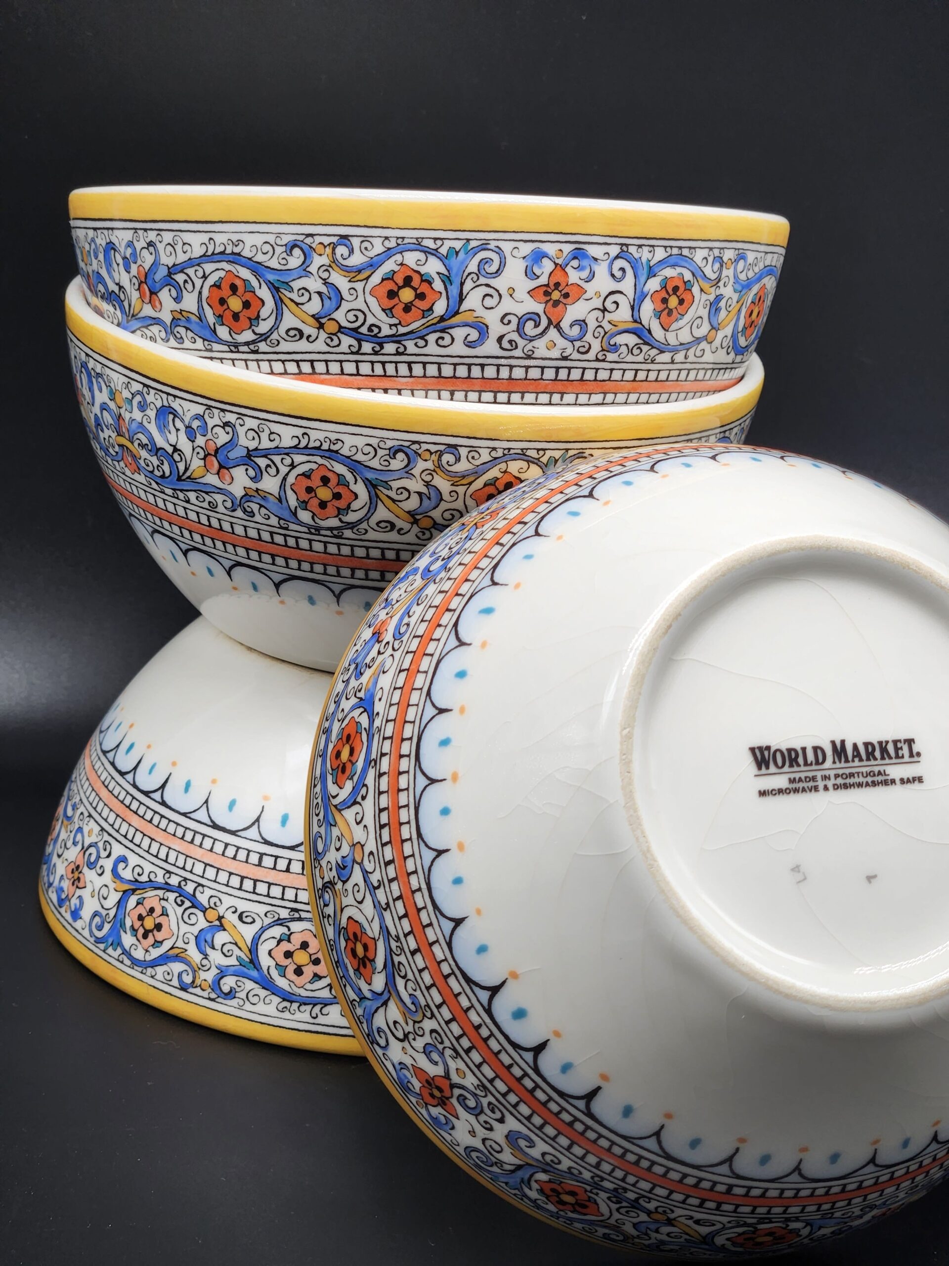 World Market Portugal Porto Cereal Soup Bowl Set of 5 - Image 7