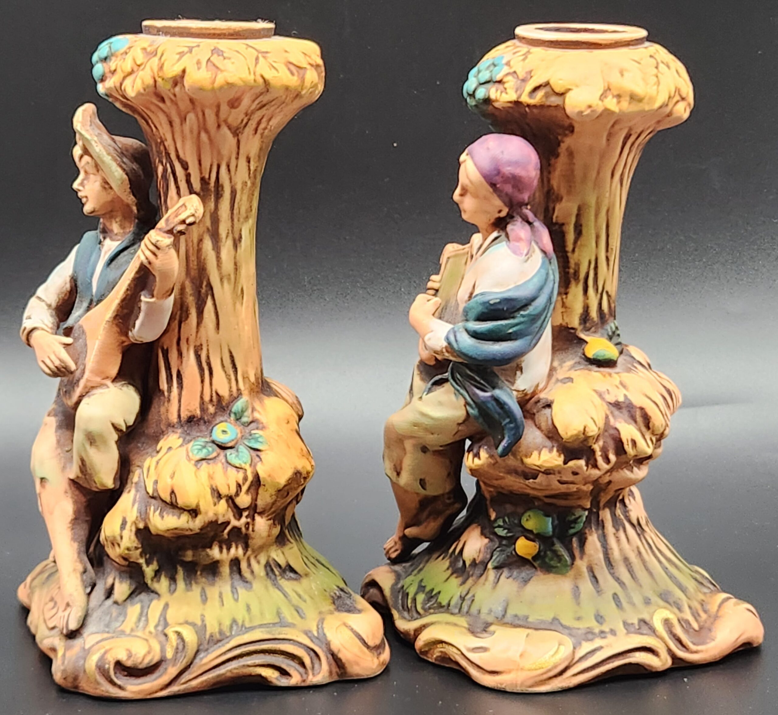 1950s National Potteries "Arcadia" Ceramic Candle Holders - Image 4