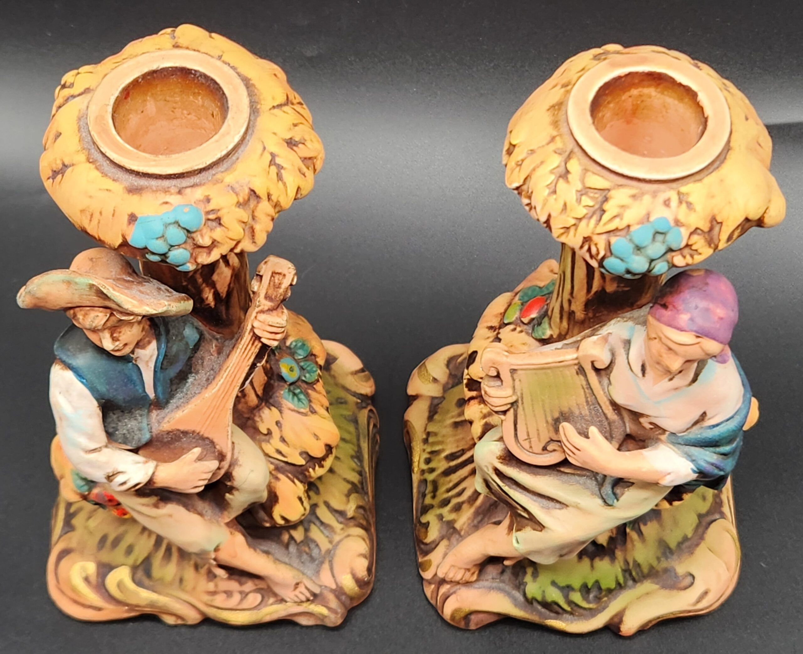 1950s National Potteries "Arcadia" Ceramic Candle Holders - Image 5
