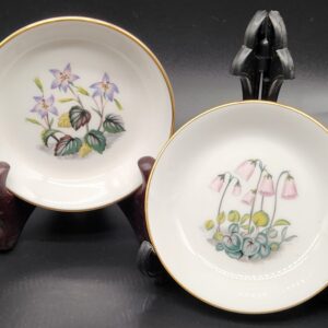 Royal Worcester English Fine Bone China Alpine Flowers Trinket Dishes