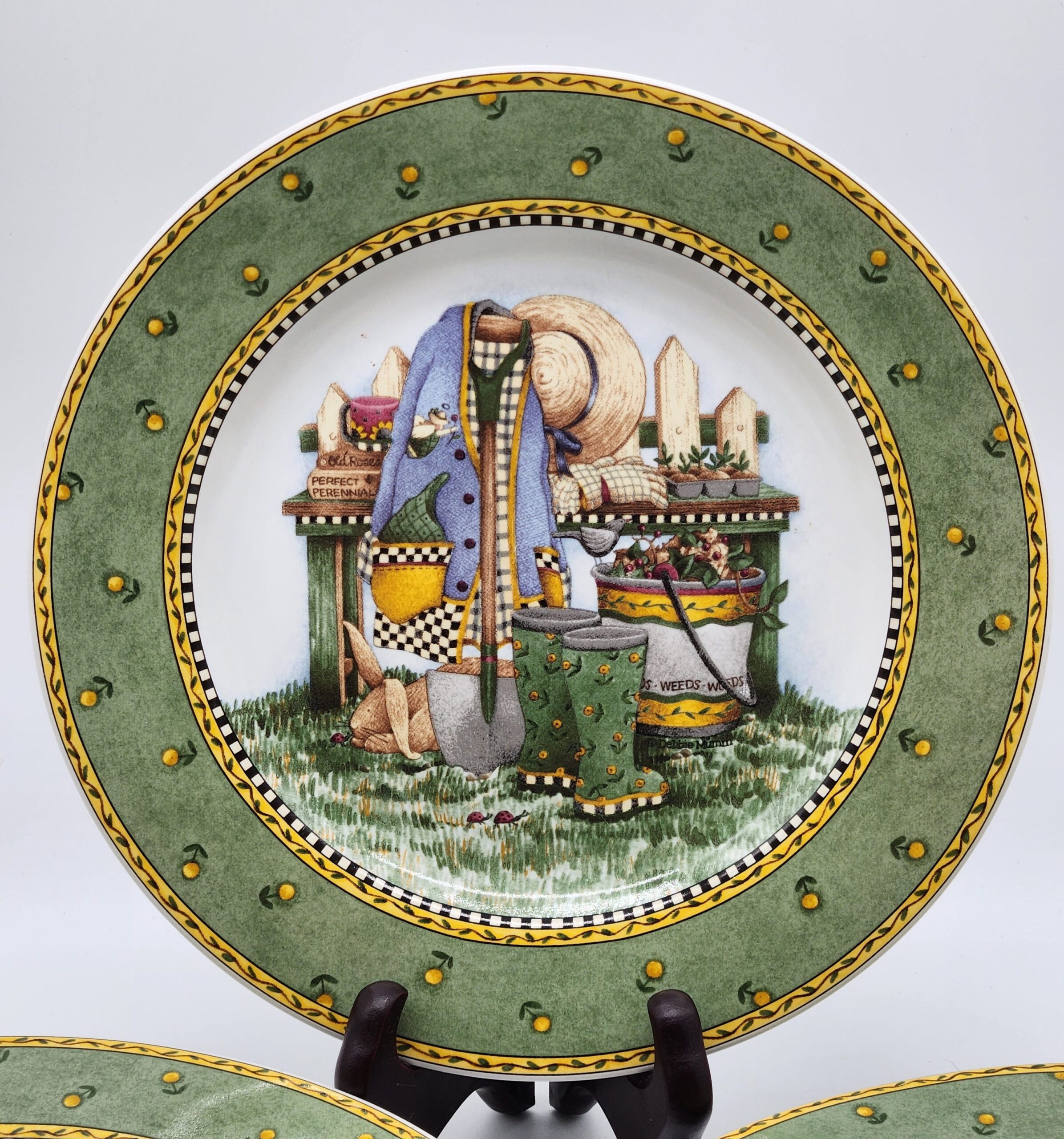 Sakura Stoneware "Garden Vignette" Collection Salad Plates - Image 2