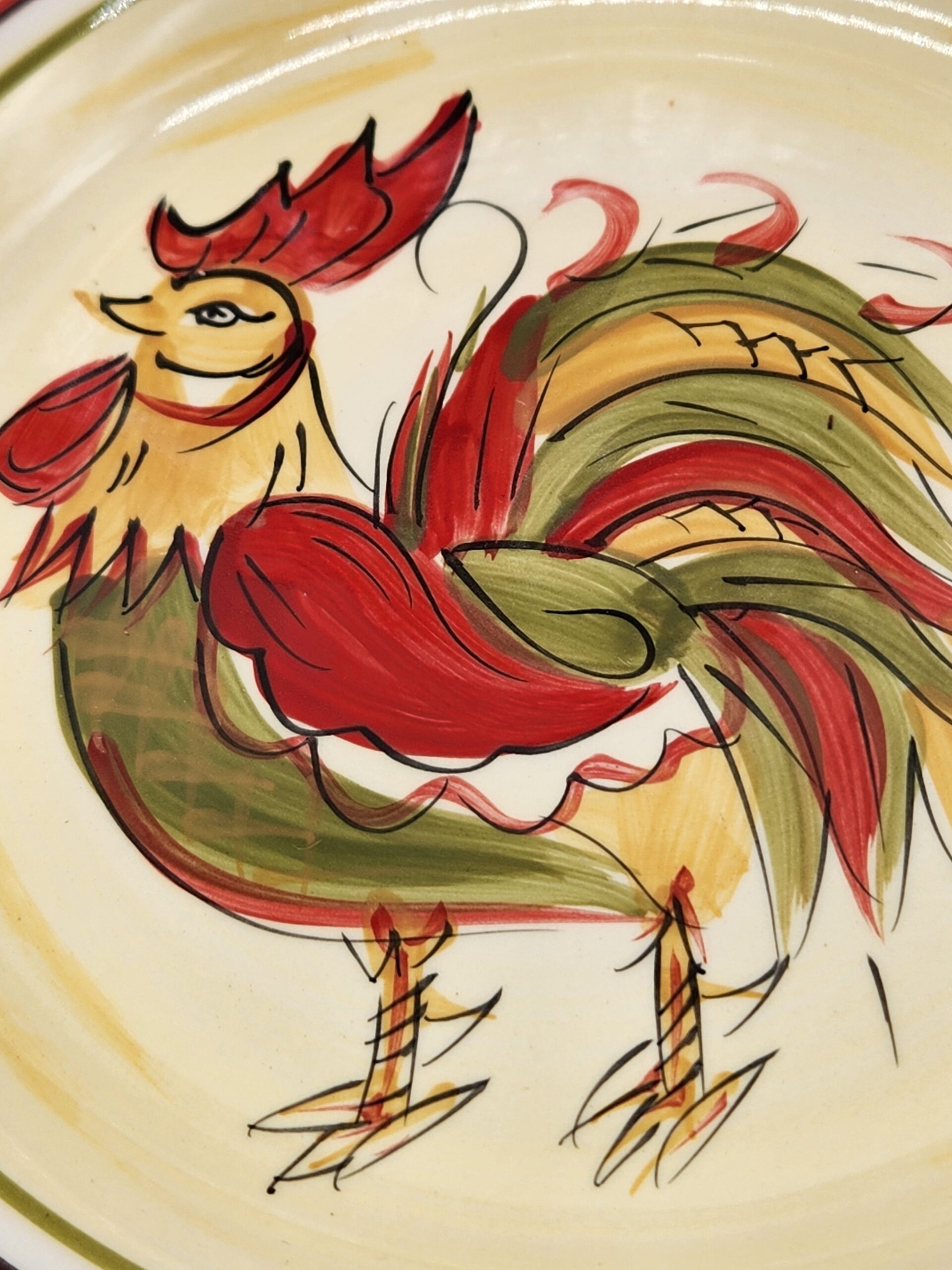 HD Designs "Rafael Rooster" Collection Hand Painted Soup / Pasta Bowls - Set of 4 - Image 3