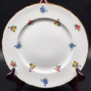 1930s Crown Staffordshire Fine Bone China "Rose Pansy" Pattern Luncheon Plate