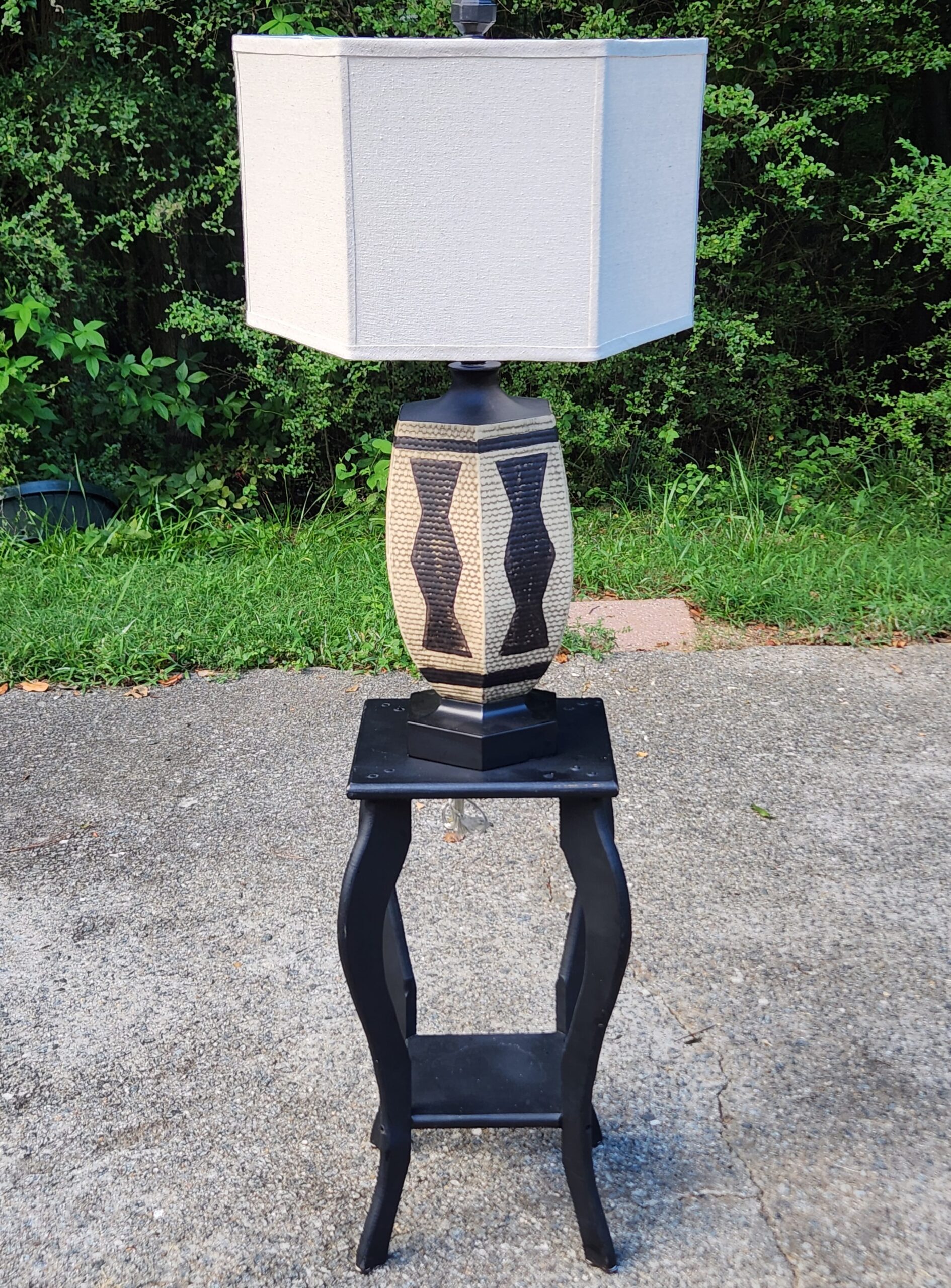 Wooden Plant Stand / End Table w/ Cabriole Legs