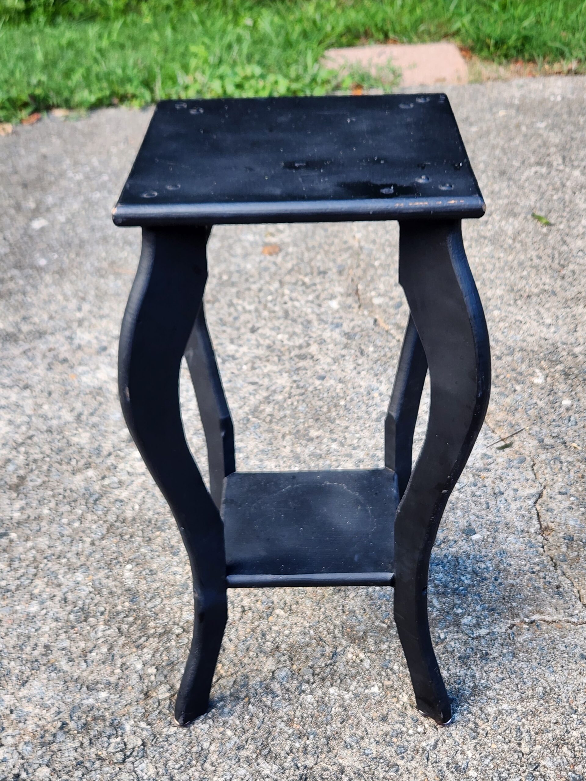Wooden Plant Stand / End Table w/ Cabriole Legs - Image 3