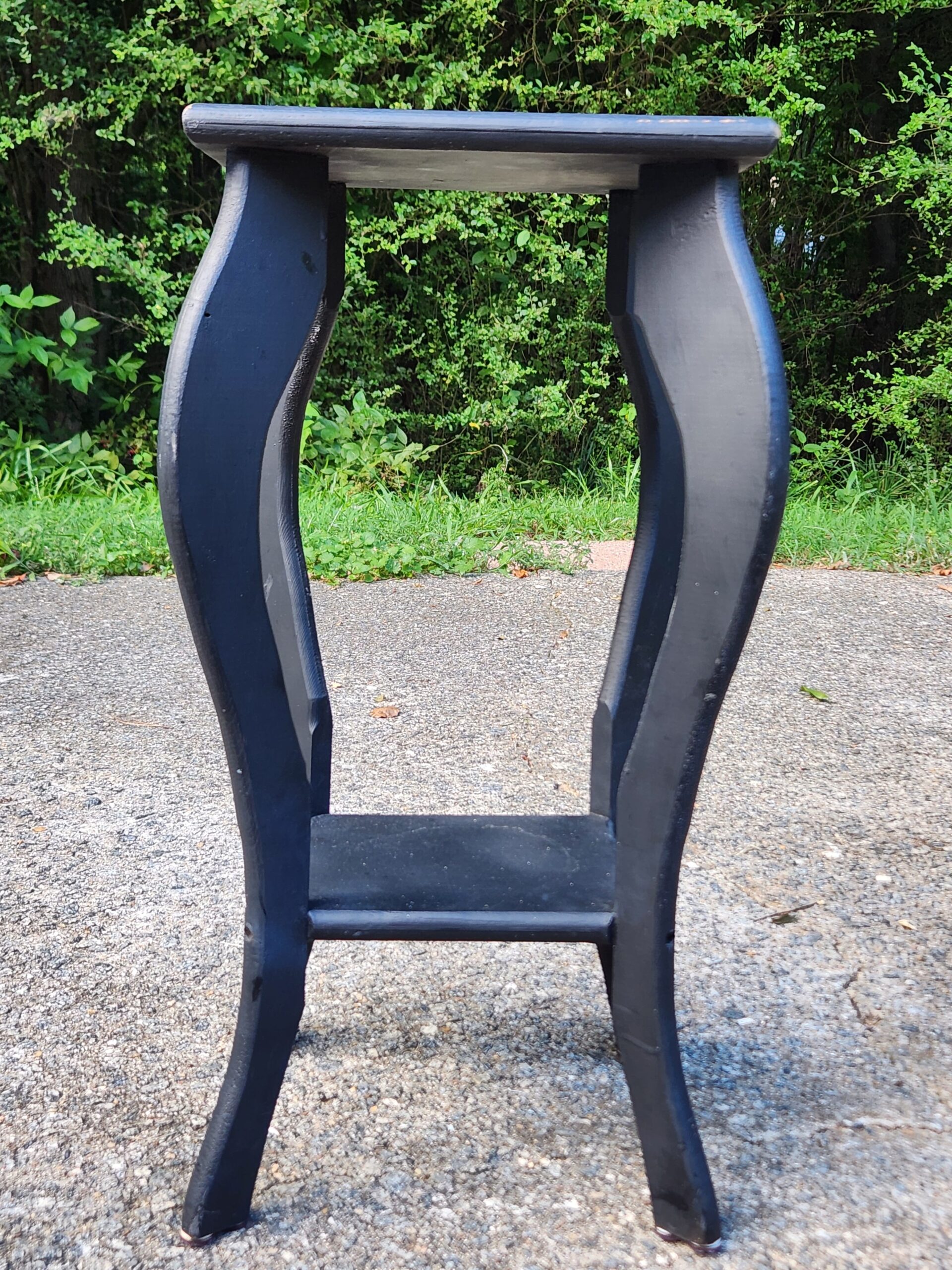 Wooden Plant Stand / End Table w/ Cabriole Legs - Image 4