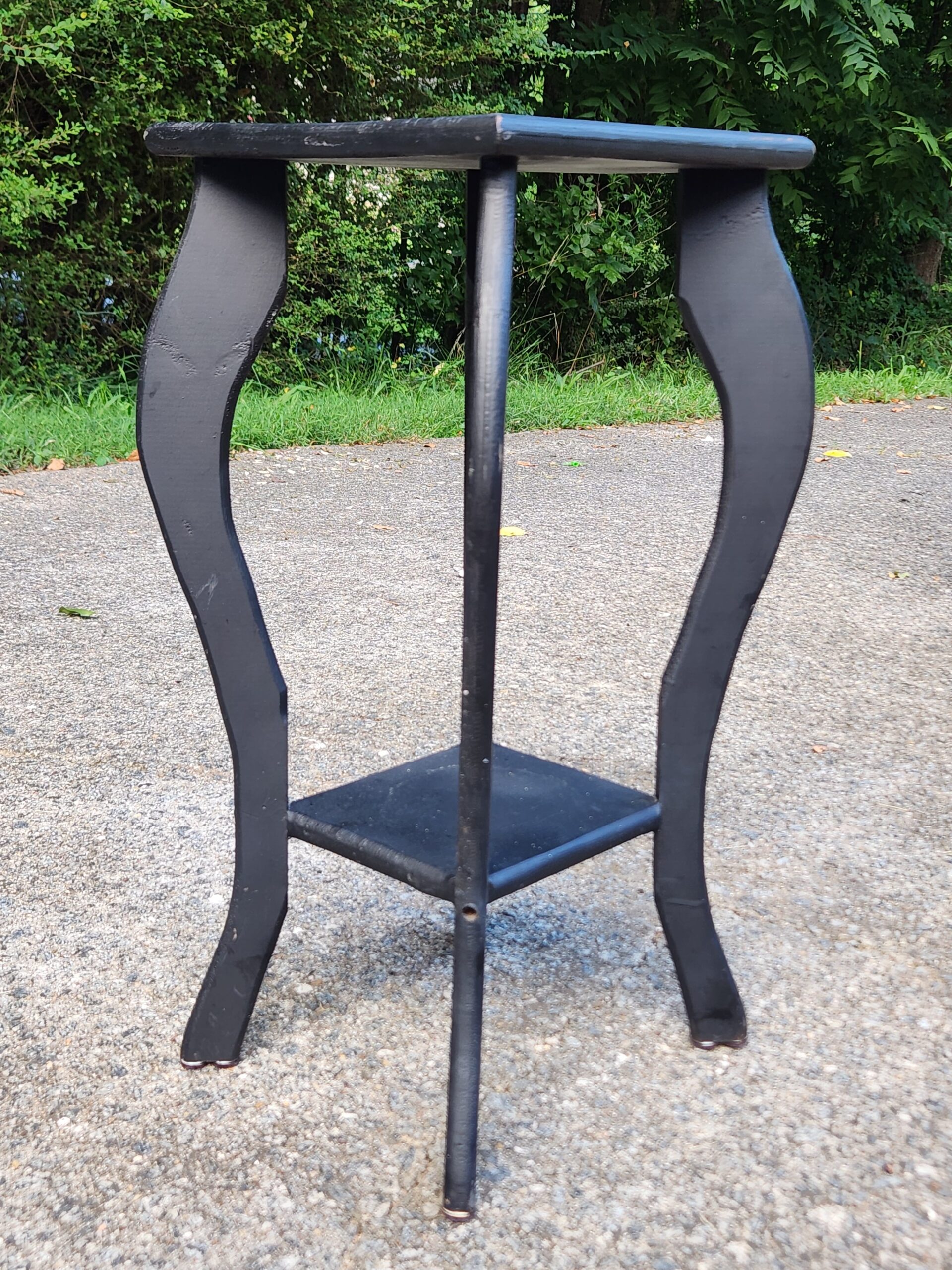 Wooden Plant Stand / End Table w/ Cabriole Legs - Image 5