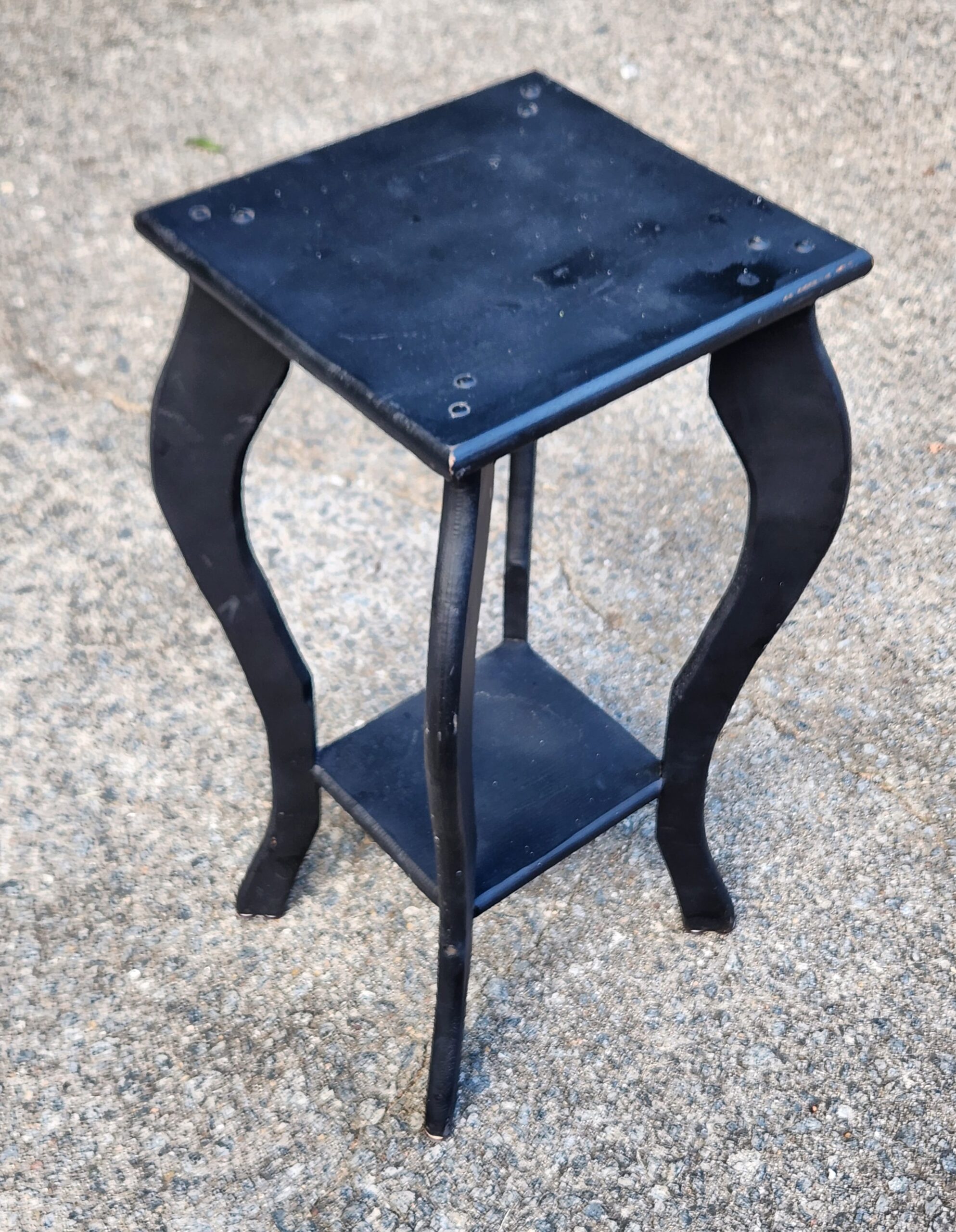 Wooden Plant Stand / End Table w/ Cabriole Legs - Image 6