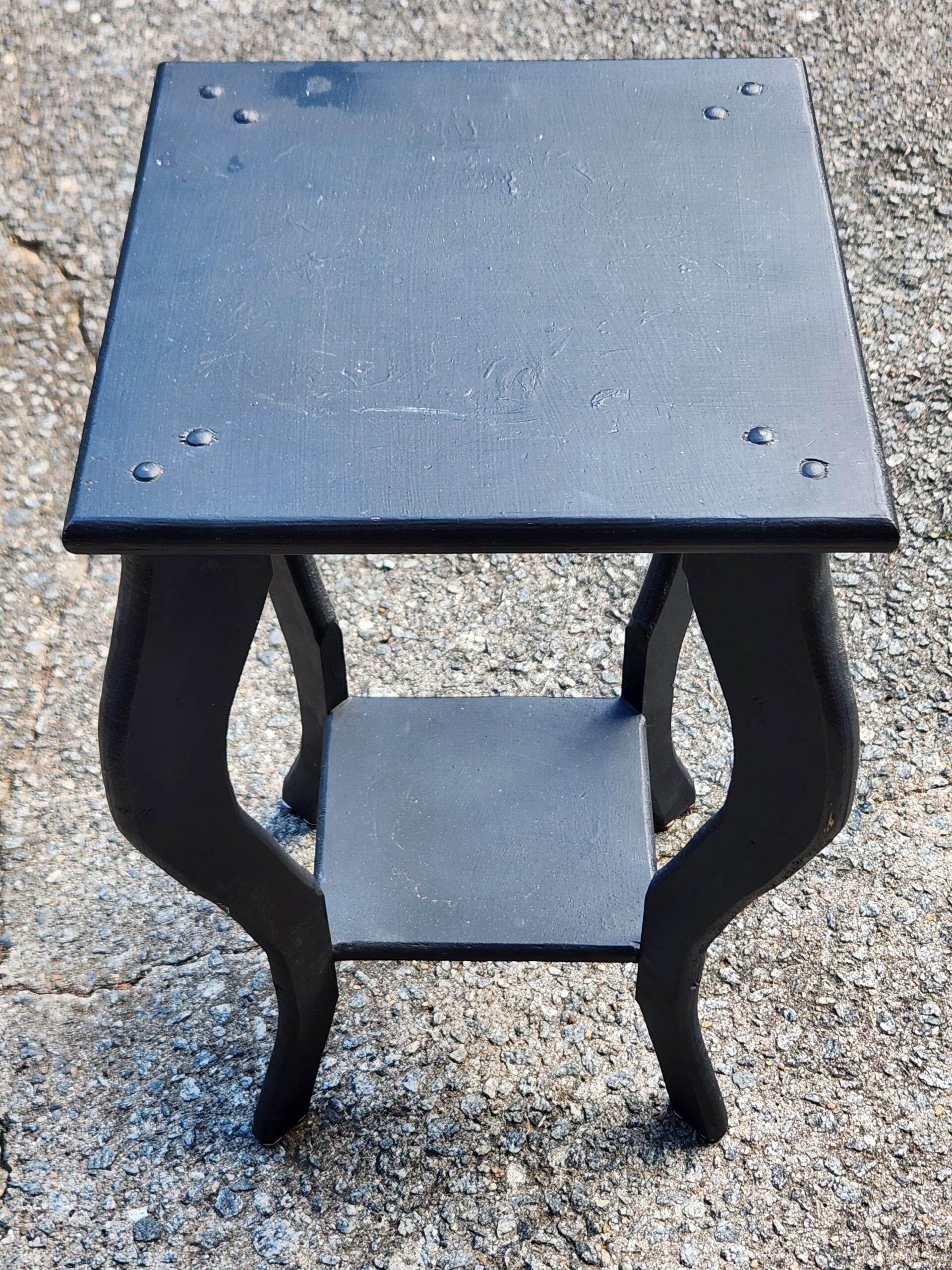 Wooden Plant Stand / End Table w/ Cabriole Legs - Image 7