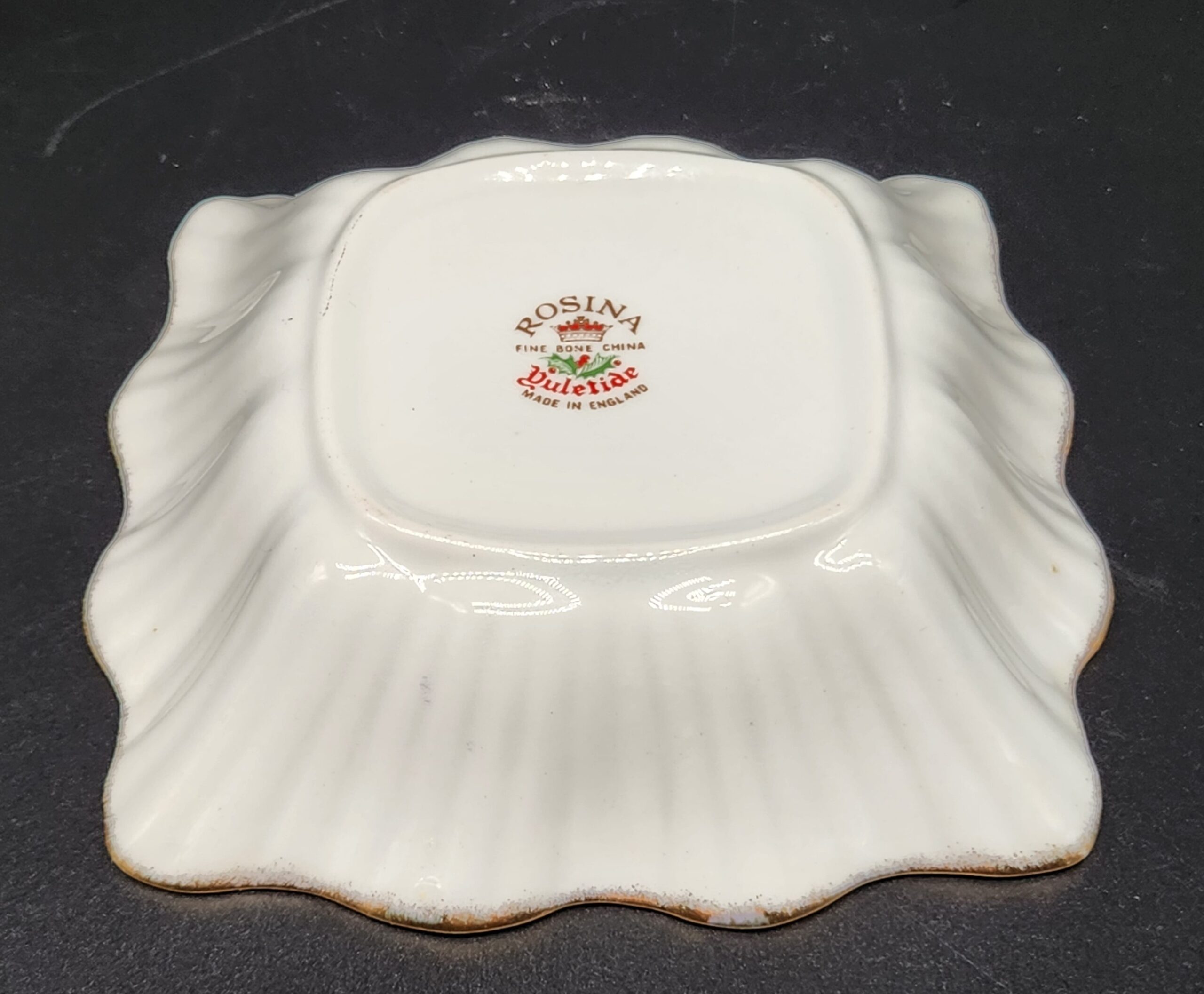 Rosina Queens Fine Bone China bon bon Dish – "Yuletide" Christmas Pattern - Image 6