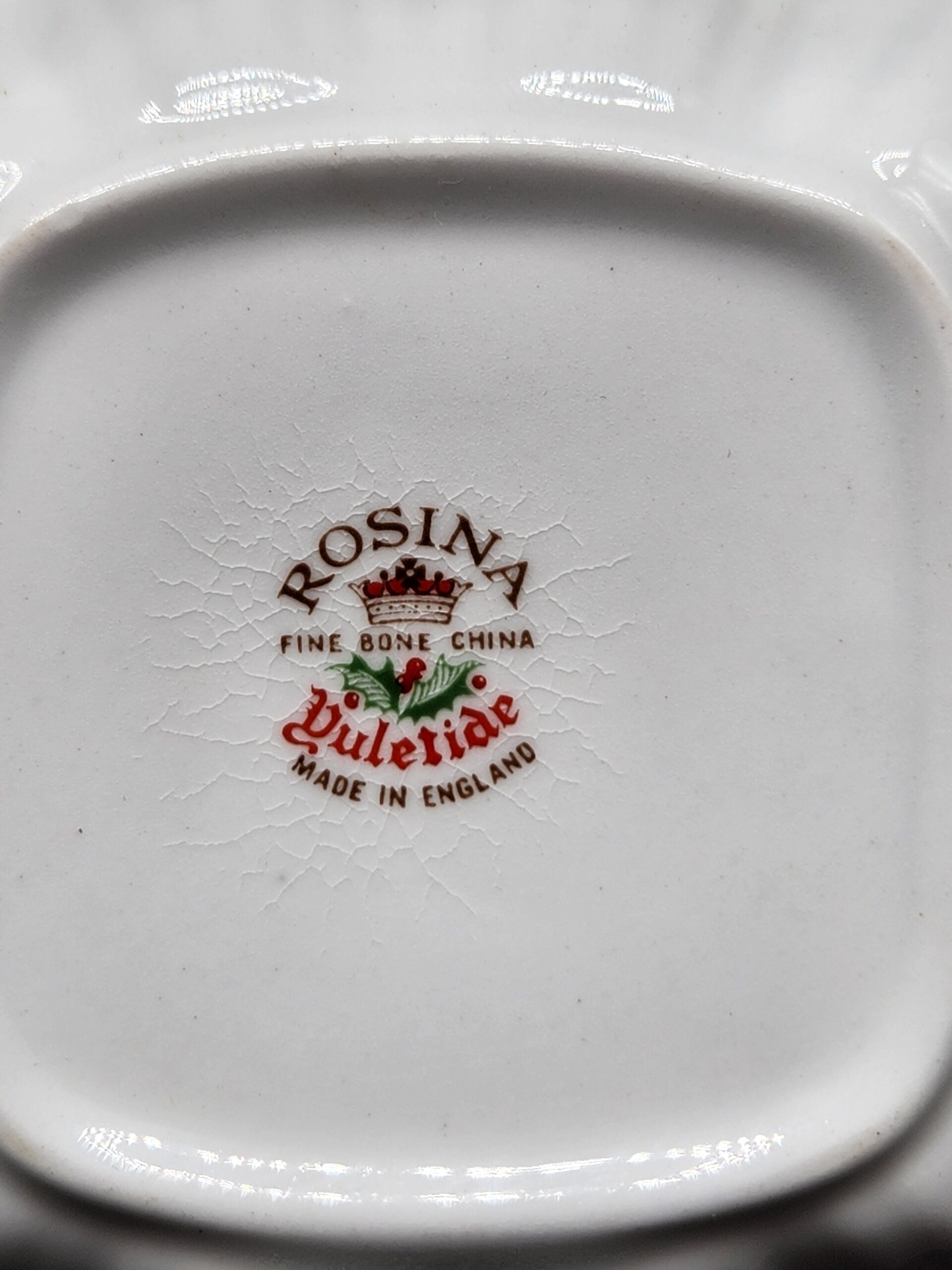 Rosina Queens Fine Bone China bon bon Dish – "Yuletide" Christmas Pattern - Image 7