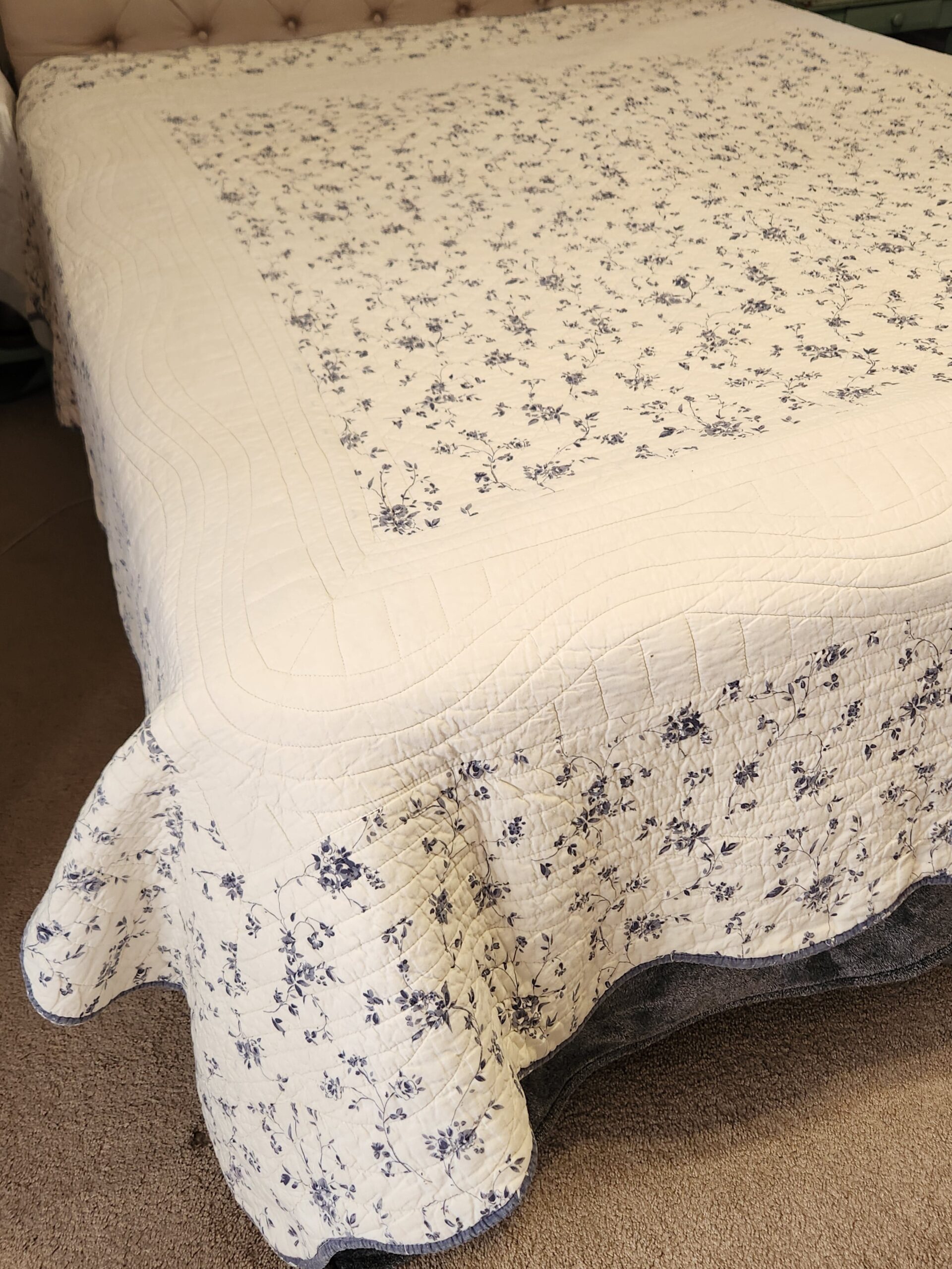 Geneva Floral Quilted and Embroidered Bedspread - Image 13