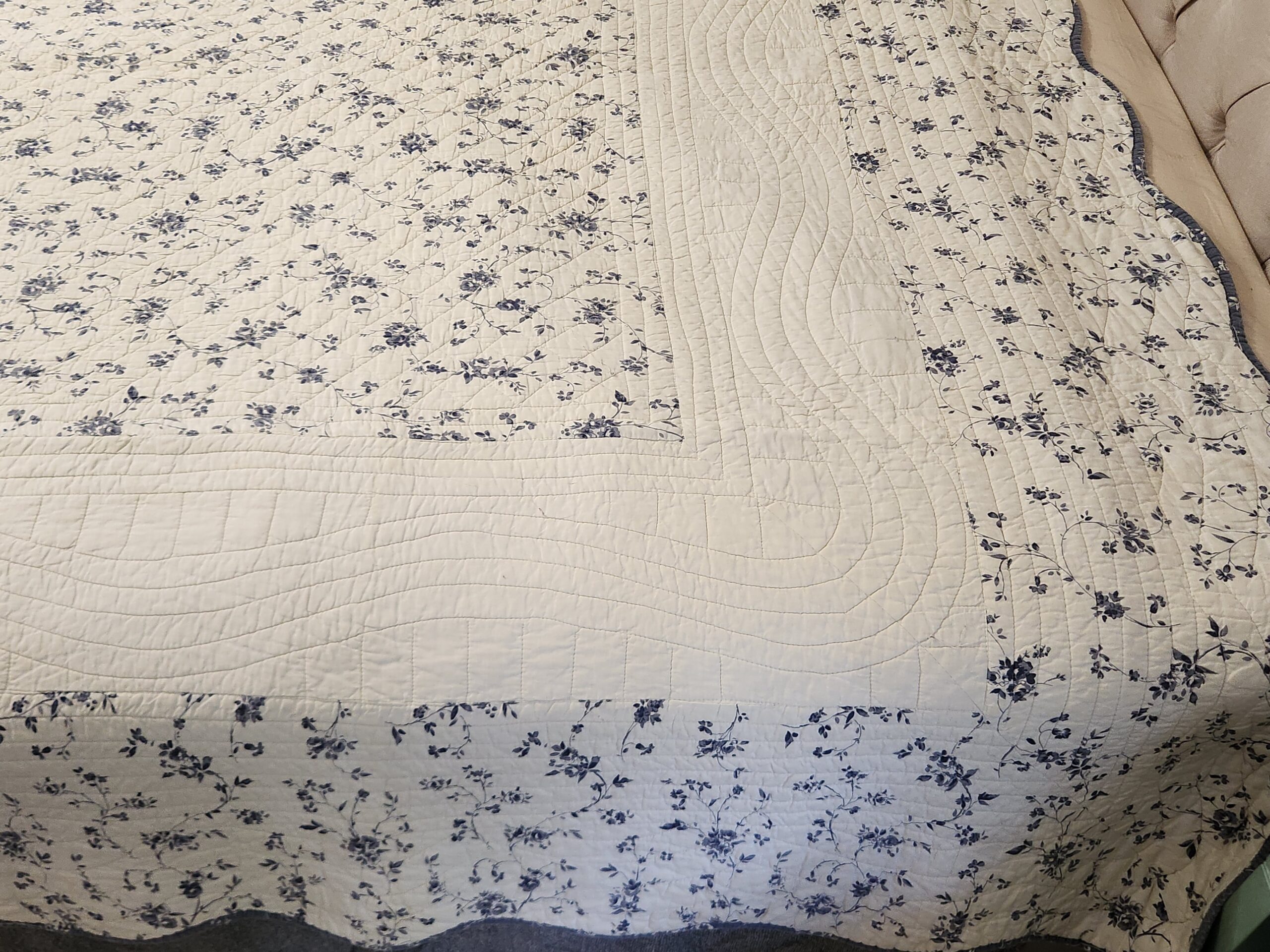 Geneva Floral Quilted and Embroidered Bedspread - Image 4