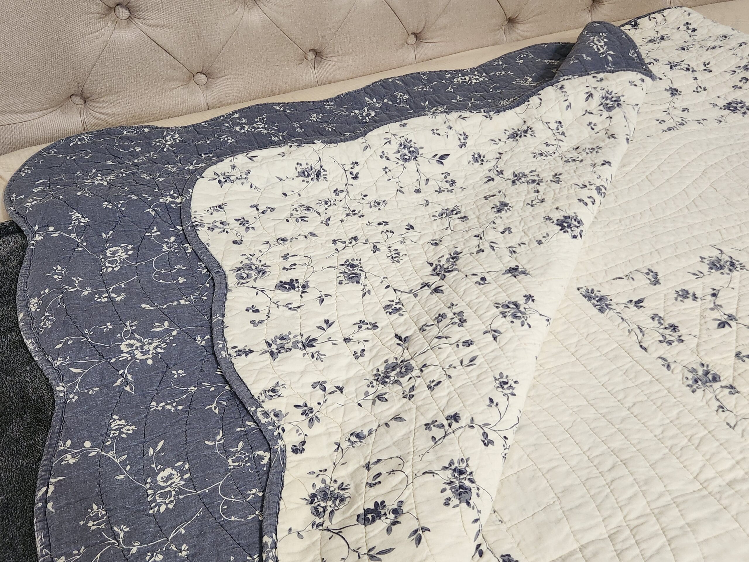 Geneva Floral Quilted and Embroidered Bedspread - Image 12