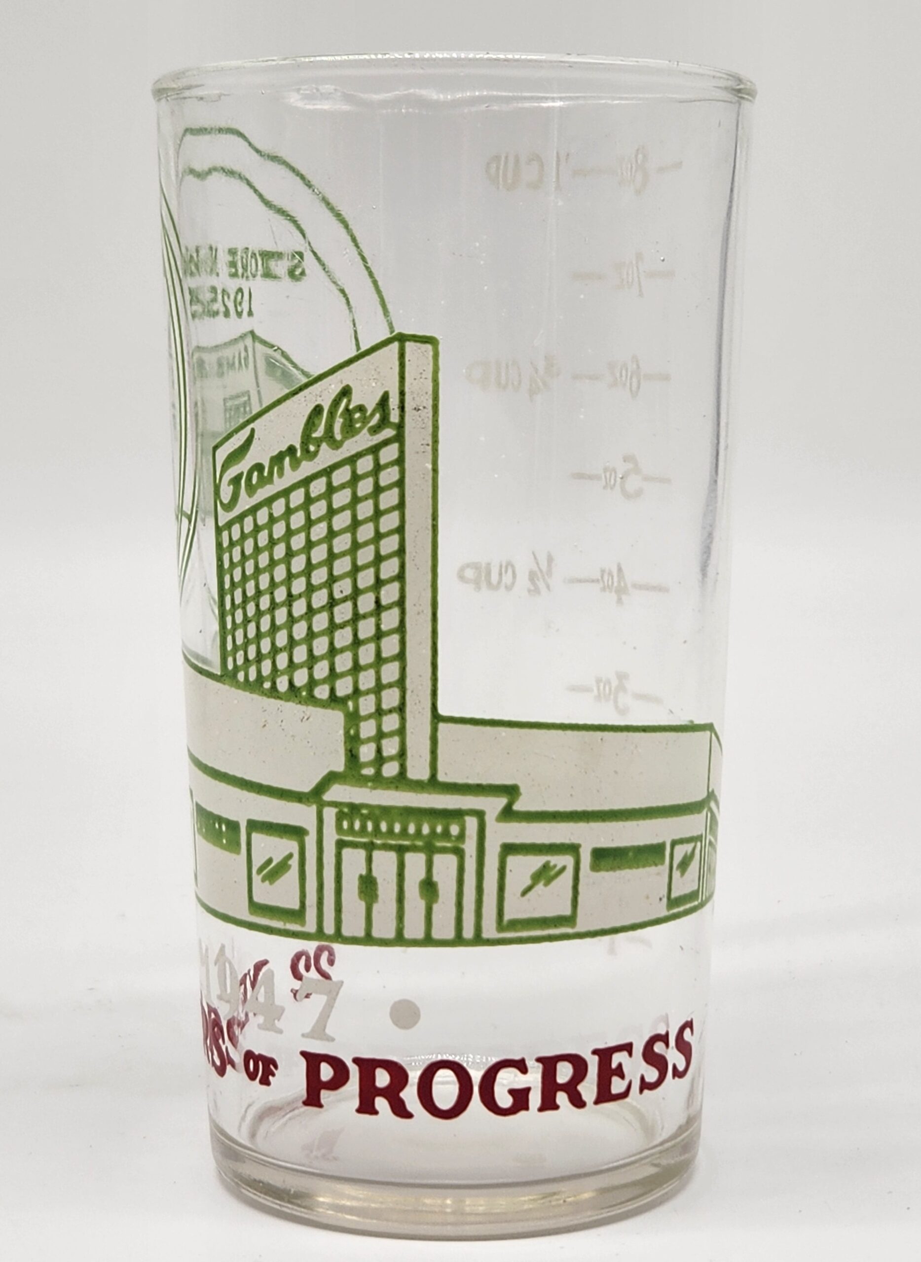 1947 Gambles Department Store Promotional Drinking Glass - Image 2