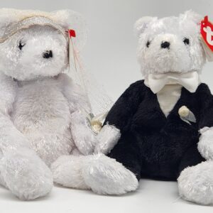 Ty Beanie Babies "Bride" and "Groom" Bear Set