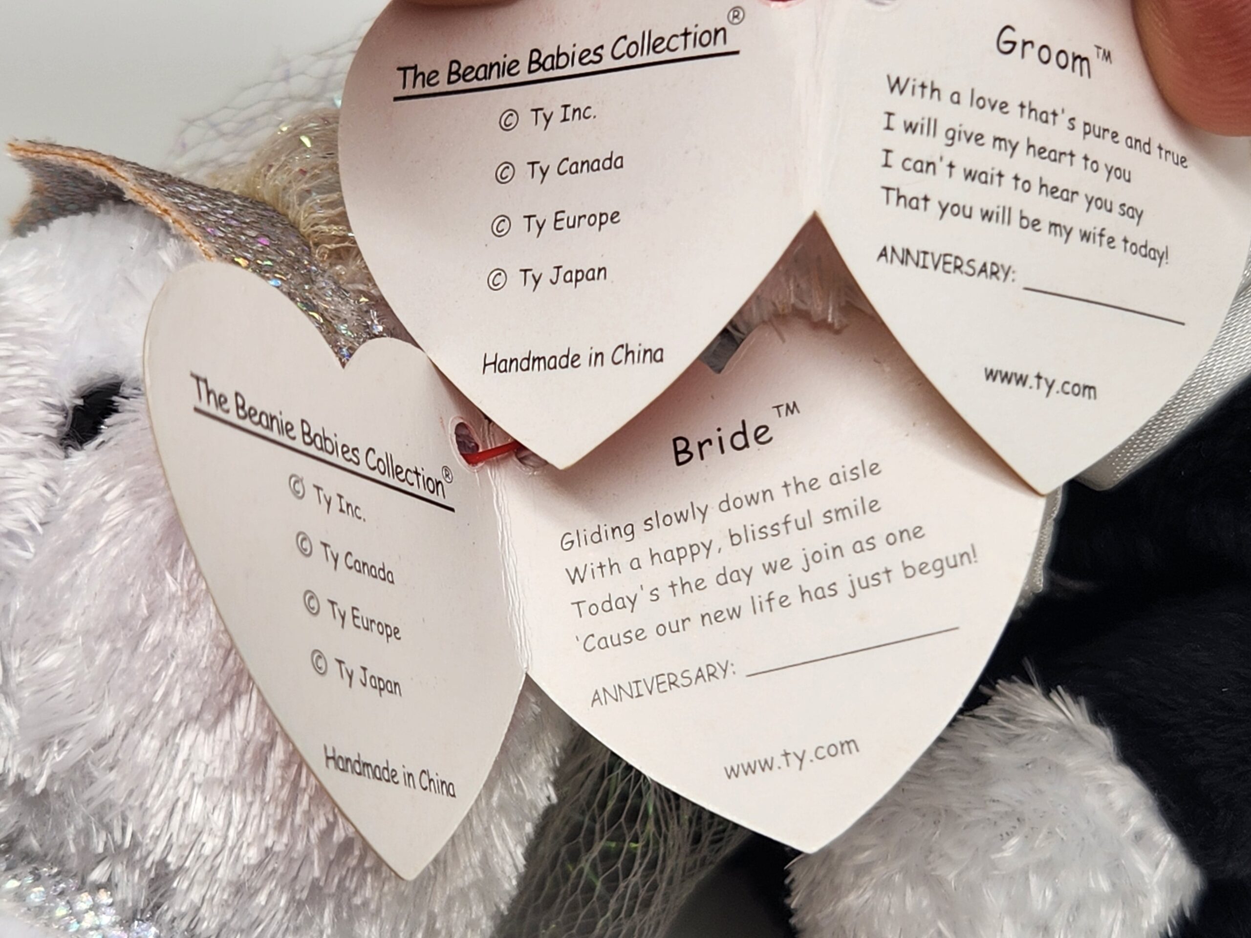 Ty Beanie Babies "Bride" and "Groom" Bear Set - Image 10
