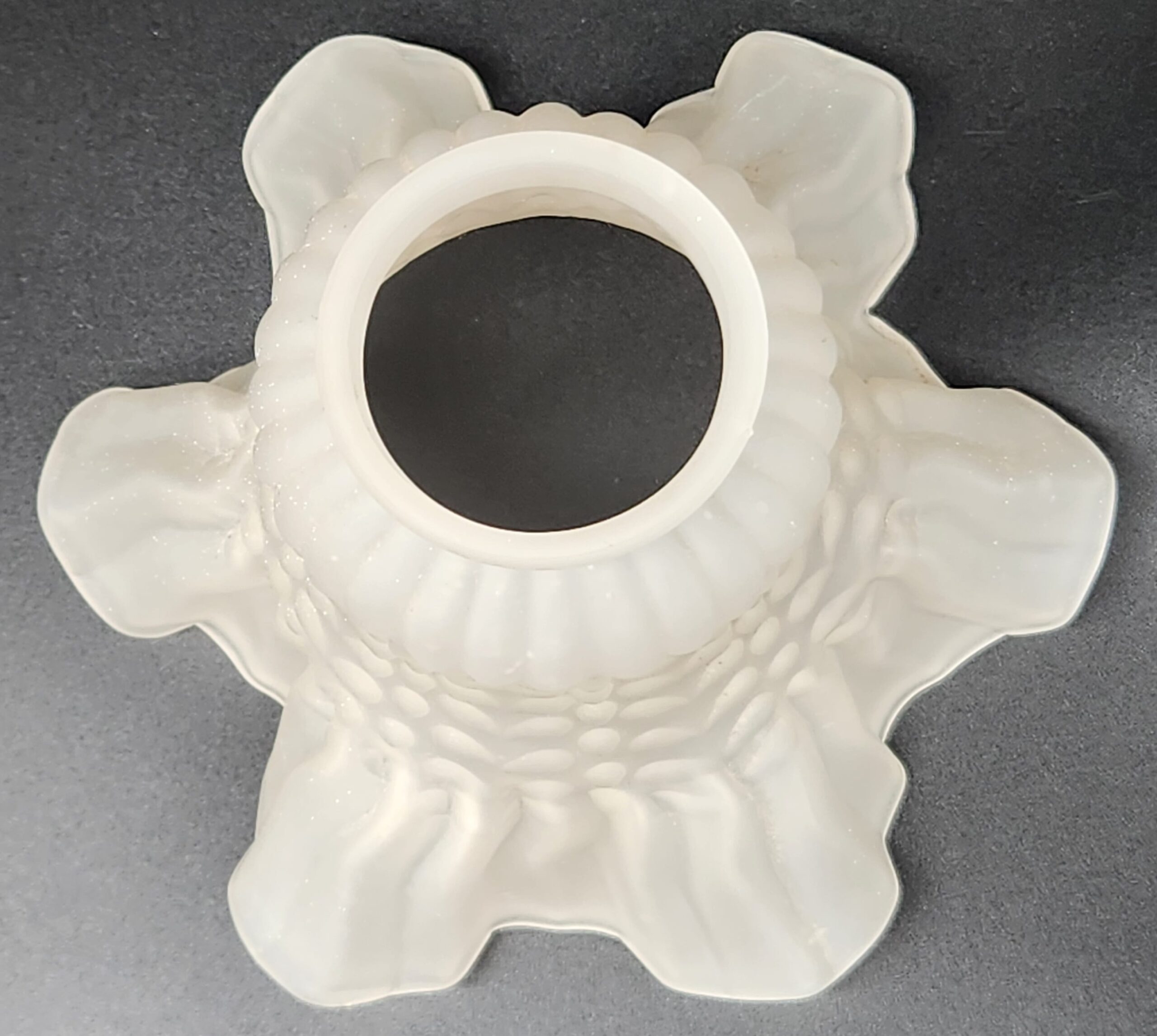 Vintage Ruffled Petticoat Frosted Glass Lamp Shades - Image 7
