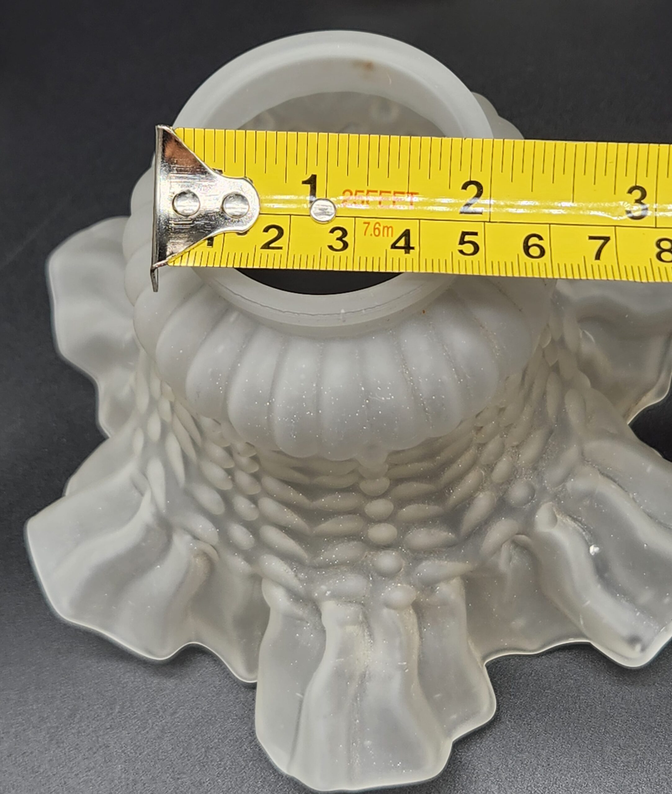 Vintage Ruffled Petticoat Frosted Glass Lamp Shades - Image 8
